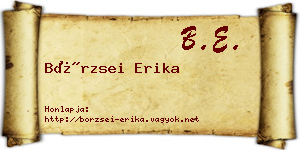 Börzsei Erika névjegykártya