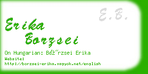 erika borzsei business card